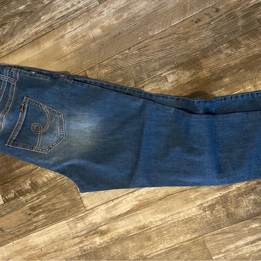 Seven7 Women's Straight Leg Jeans - Dark Blue